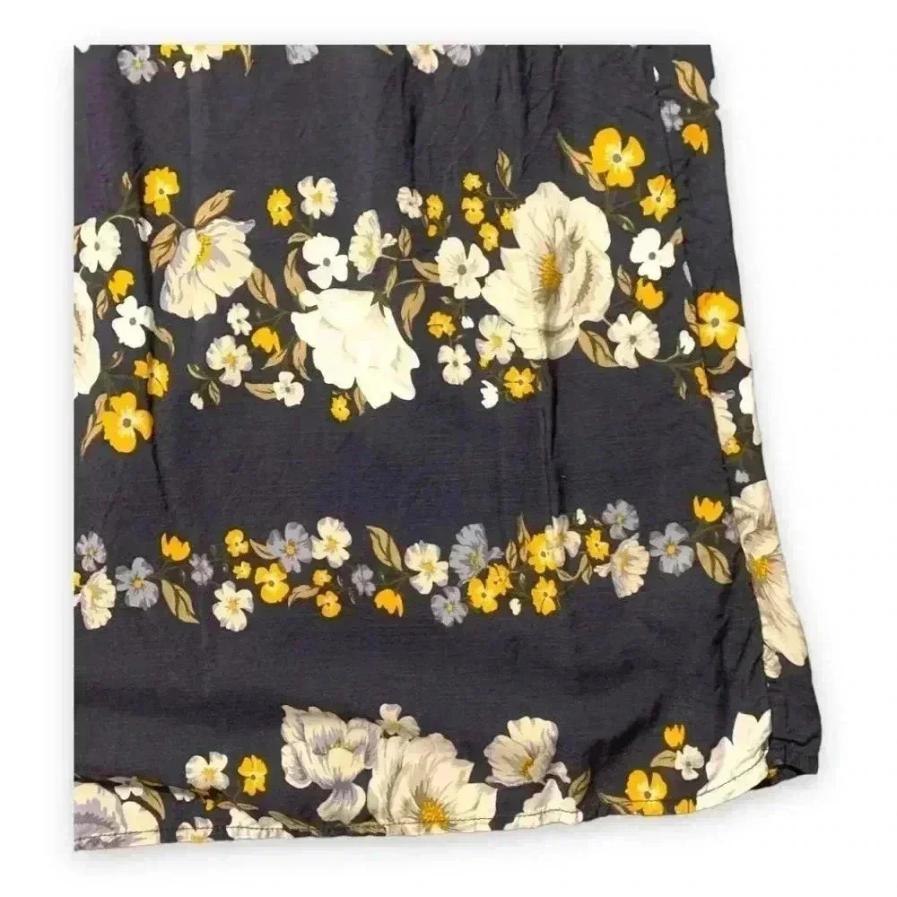 Old Navy 3/4 Ruffle Sleeve Gray with Floral Print Back Cutout Mini Dress - Picture 3 of 9